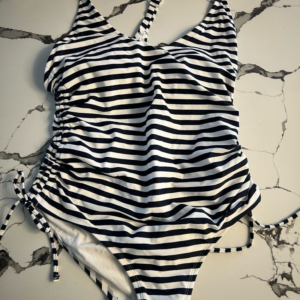 Kona Sol Black and White One Piece Swimsuit